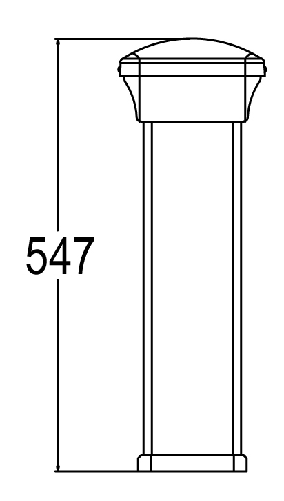 Deckline unit met licht & 3x CEE, 547mm, extra hoge versie